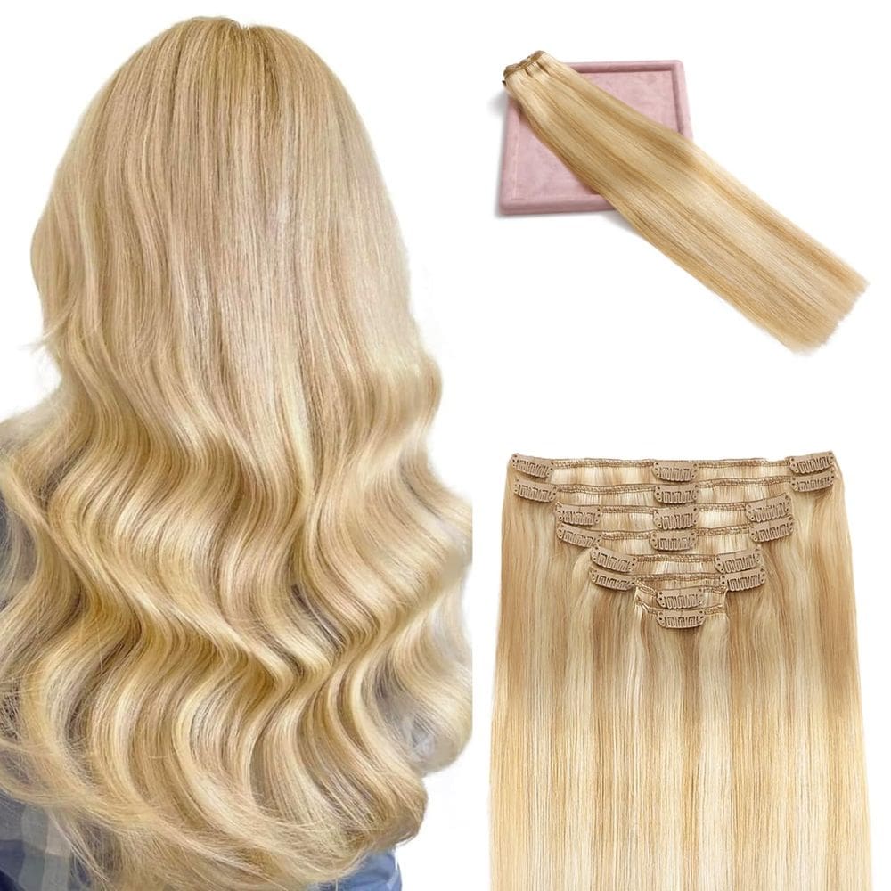 Clip in Hair Extensions POGINJA Real Human Hair 20 polegadas 105g