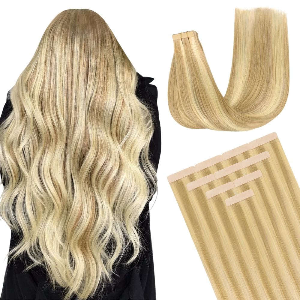 Fita adesiva em extensões de cabelo DOORES Human Hair 24 polegadas 30g