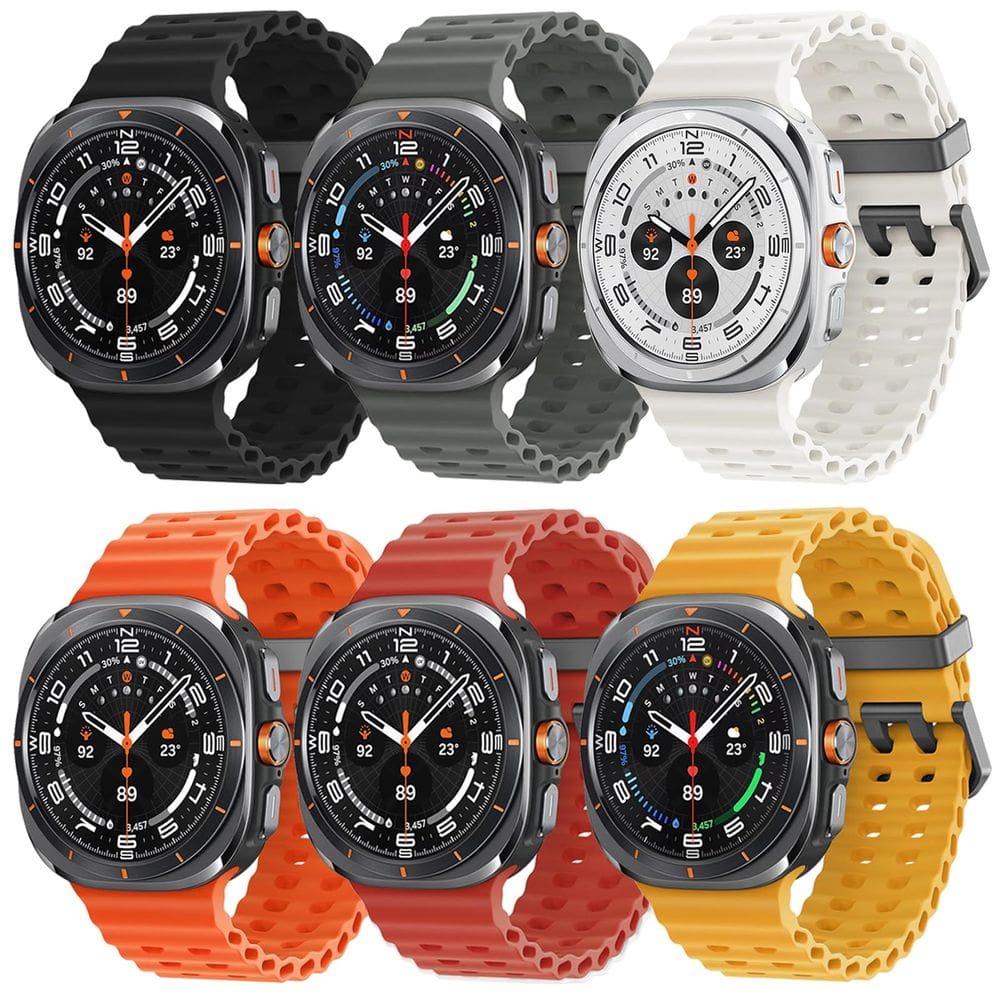 Pacote com 6 pulseiras de silicone de reposição para Samsung Galaxy Watch Ultra 47mm