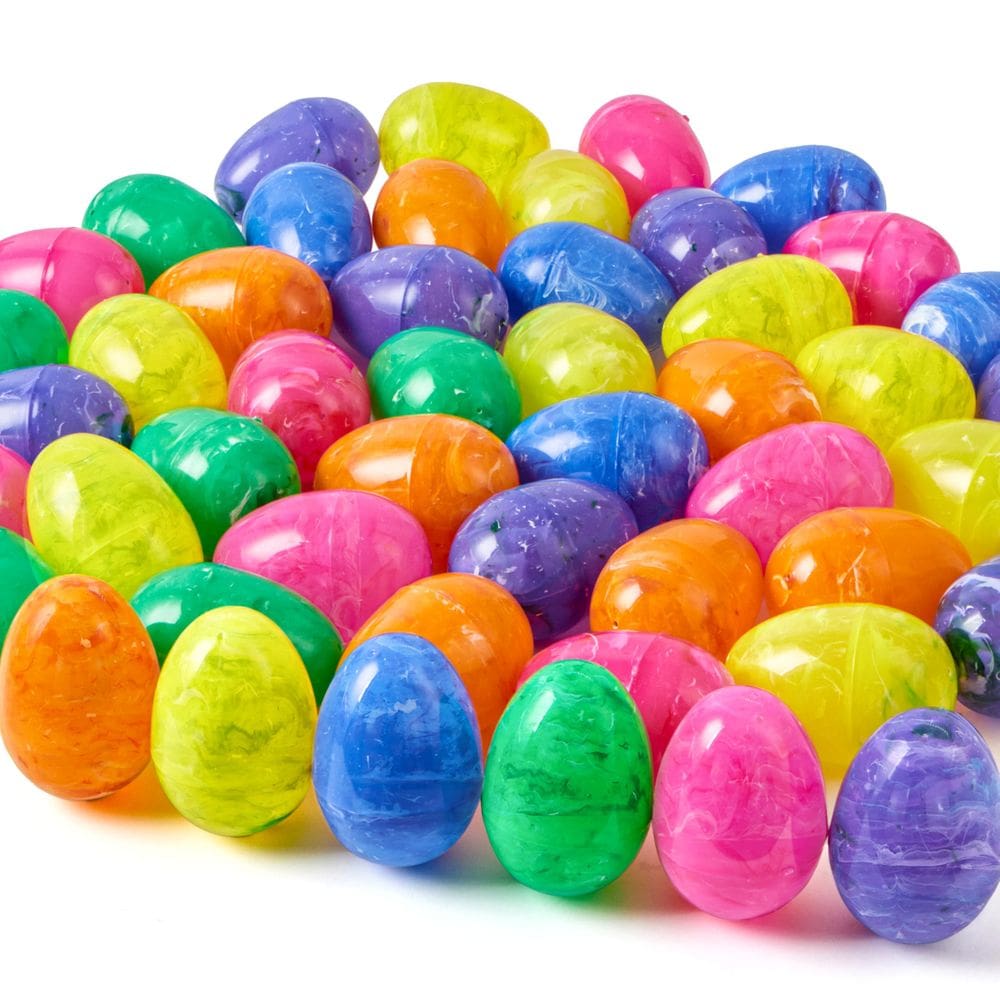 Ovos de Páscoa JOYIN impressos iridescentes com 8 cm de altura, 30 unidades para crianças