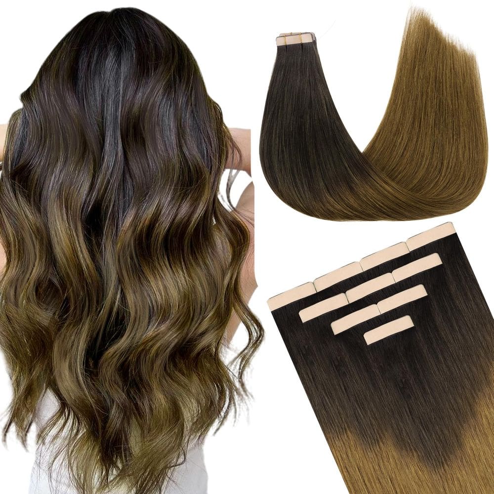 Fita adesiva em extensões de cabelo DOORES Chocolate Dip 20 cm 30 g 10 unidades