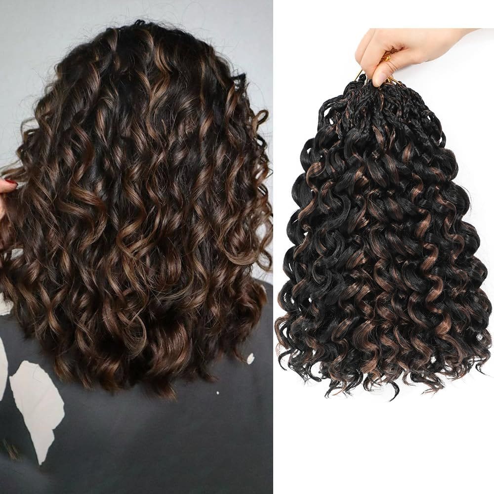 Cabelo de crochê Naniciar Gogo Curl 30 cm, 8 pacotes Ocean Wave
