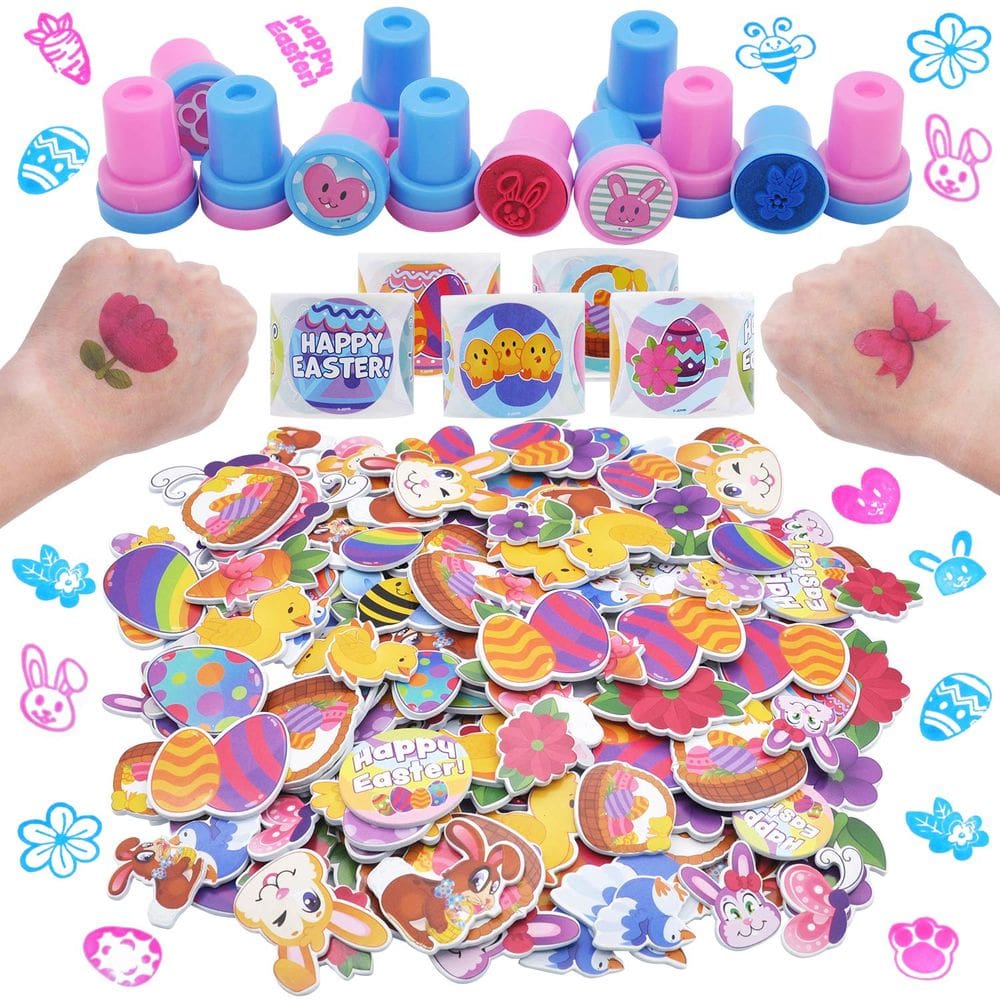 Conjunto de artes e ofícios de Páscoa JOYIN 1000+, adesivos, carimbos, etc