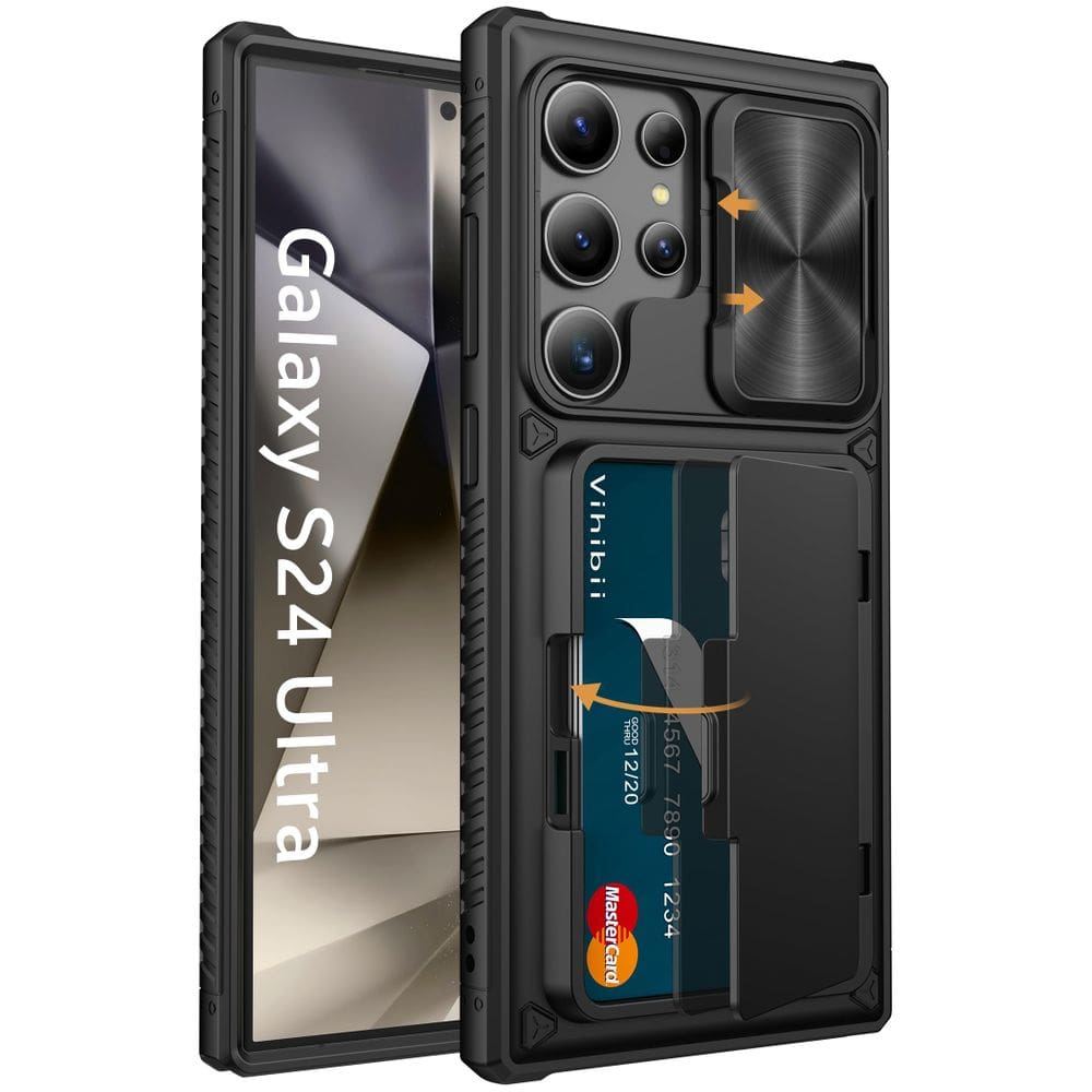 Capa de telefone Vihibii para Samsung Galaxy S24 Ultra com suporte para cartão