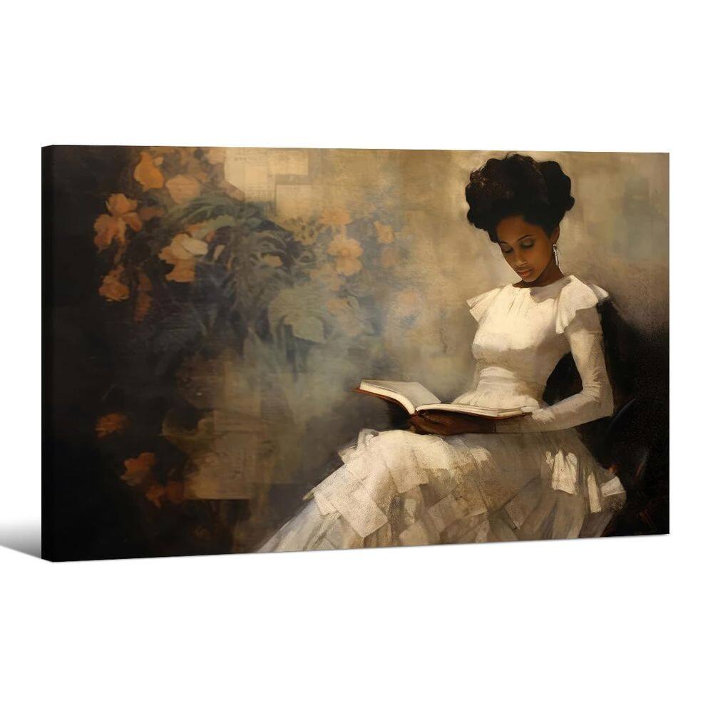 Pôster Garota negra lendo retrato feminino africano 40x60cm