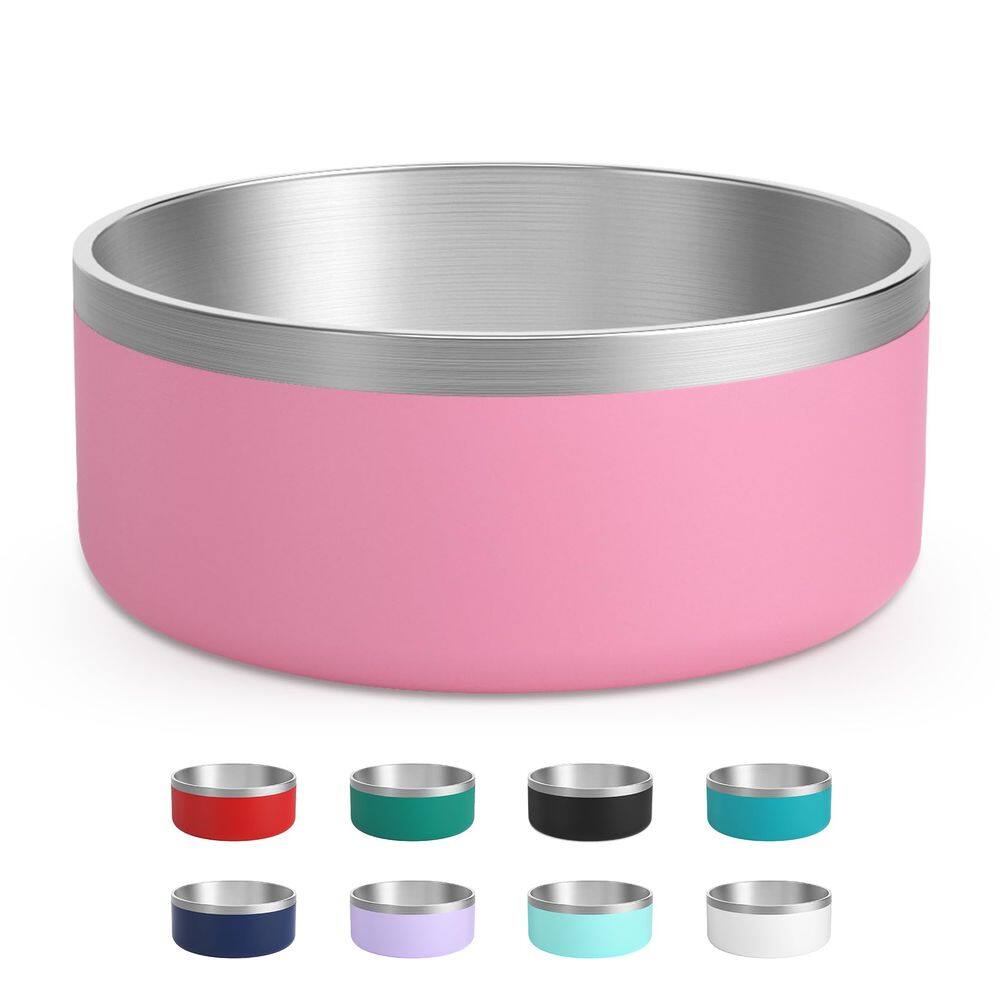 Taças para cães LIHOOOOM em aço inoxidável rosa 1200 ml/ 2200 mL
