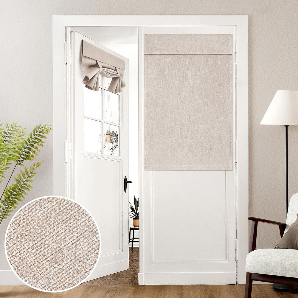 Cortinas de porta francesas HOMEIDEAS Linen Blackout 76x102cm 1 painel