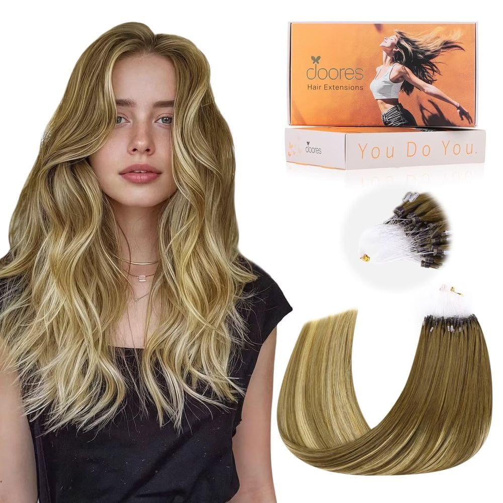 Extensões de cabelo DOORES Microlink Human Hair 14 em 50g/50s
