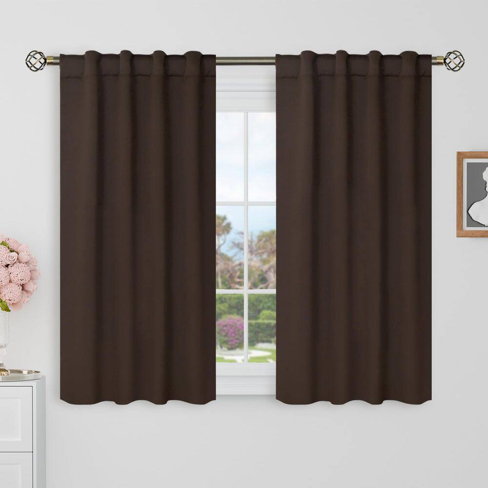 Cortinas Blackout BGment 38x100cm Marrons - 2 painéis