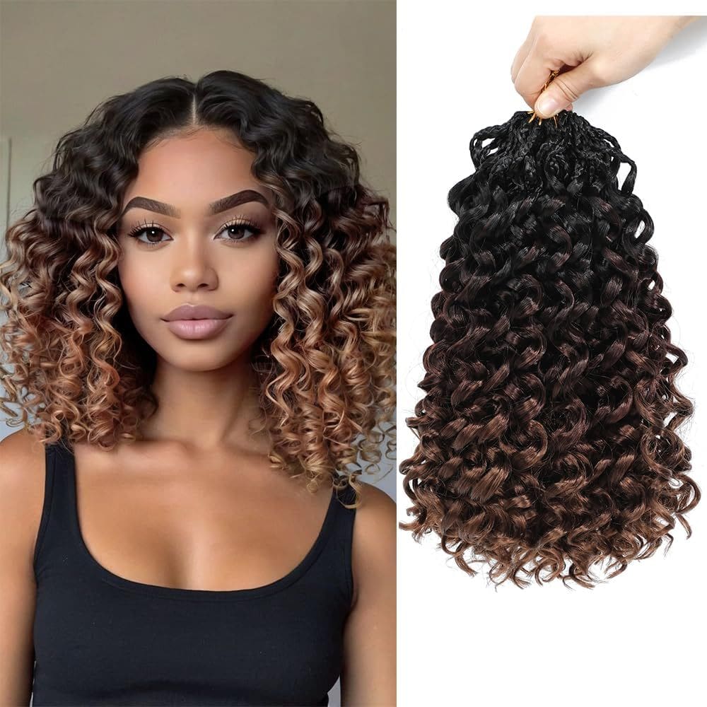 Cabelo de crochê Naniciar Gogo Curl Ocean Wave 30 cm, 8 pacotes