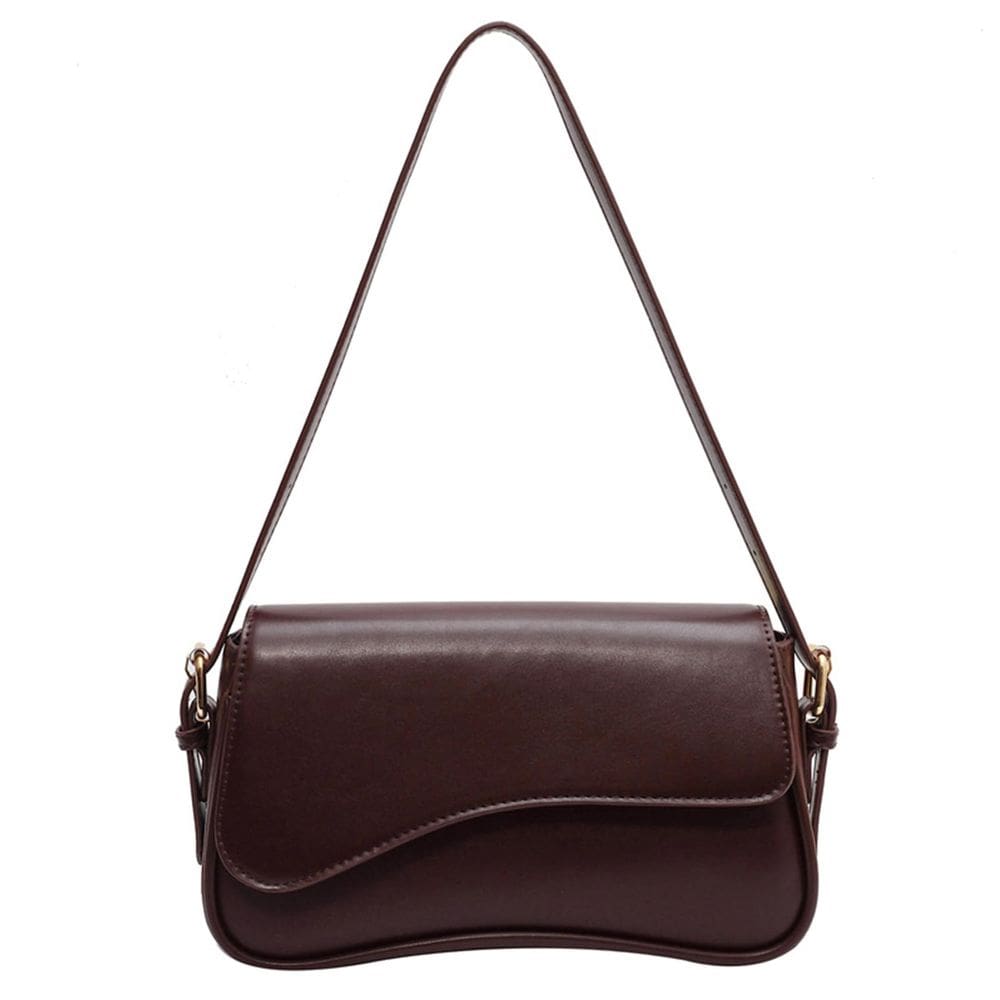 Bolsa de ombro Amszke Y2K Trendy Purse Vegan Leather Coffee