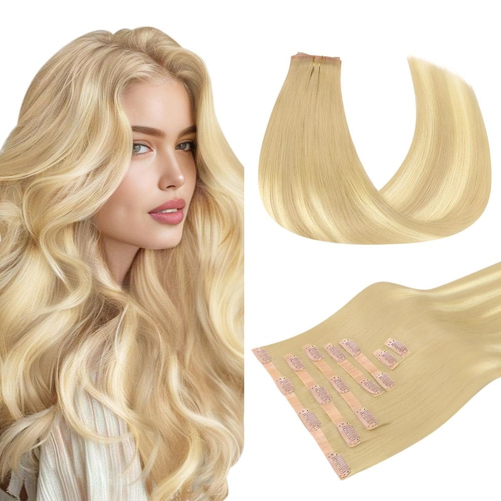 Extensões de cabelo DOORES Seamless Clip em cabelo humano 110g