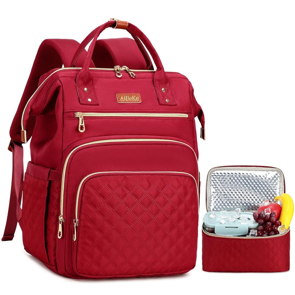 Mochila de almoço AIJIEKE para mulheres com laptop de 15,6" e bolsa térmica