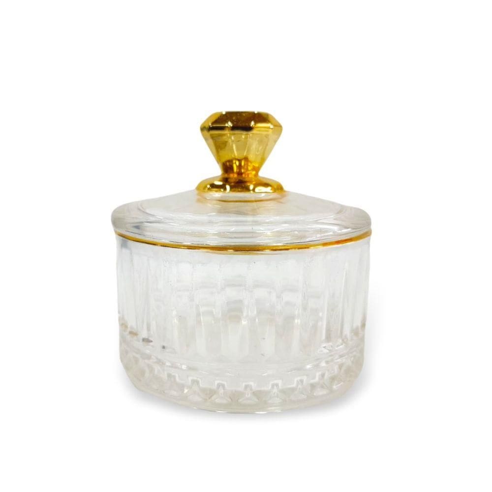 Pote Decorativo de Vidro com Tampa 7 cm N244511-1 - Quanhe