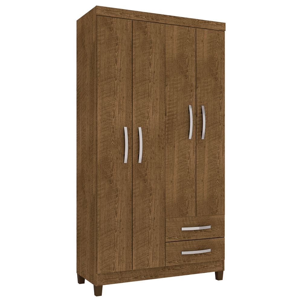 Guarda Roupa Solteiro Modena 4 Portas 2 Gavetas Malbec Incorplac