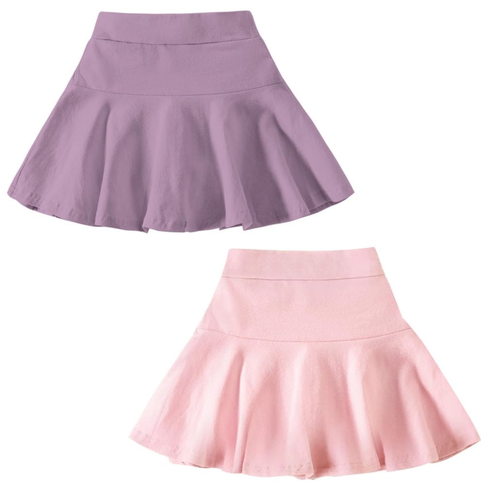 Saias DREAM BUS Girl plissadas com shorts, pacote com 2, 18-24 a 8 anos