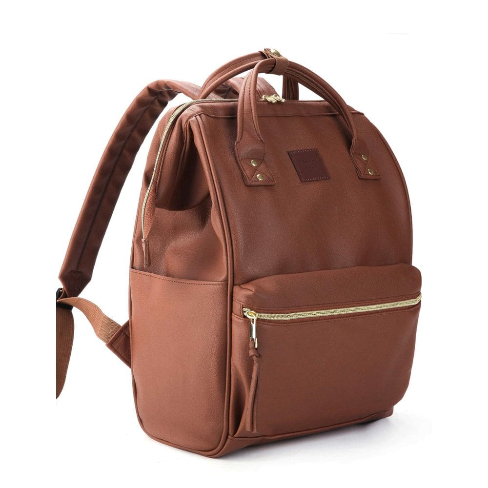 Mochila de couro Kah&Kee para mulheres e homens para laptop de 16 polegadas