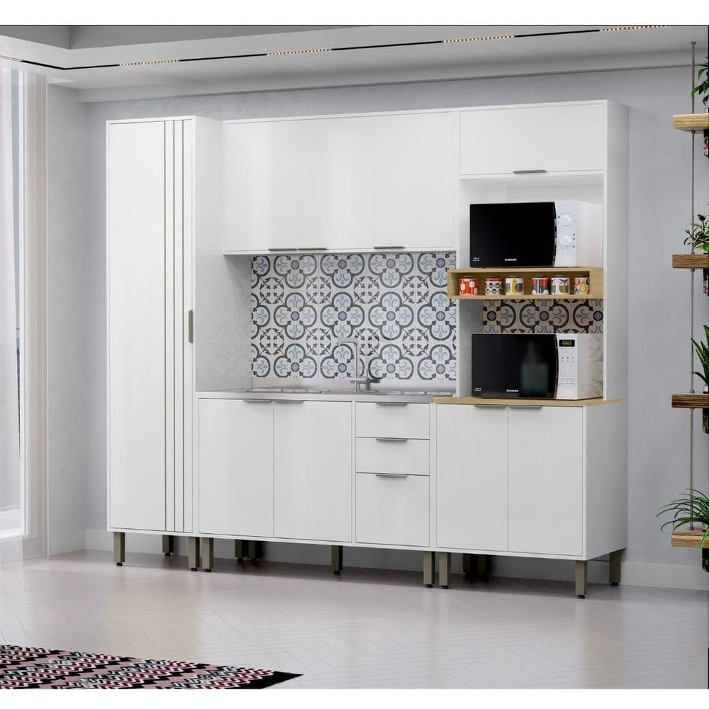 Cozinha Modulada Completa 4 peças Vick Branco
