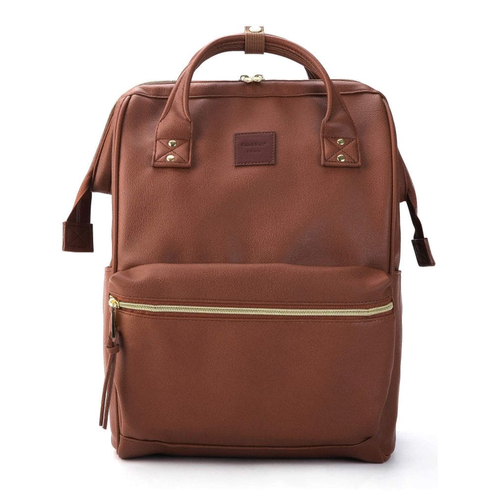 Mochila de couro Kah&Kee para mulheres e homens para laptop de 15 polegadas