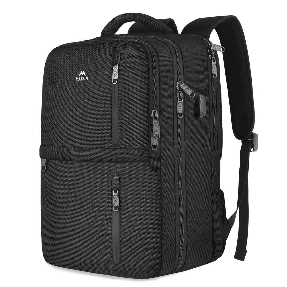 Mochila de viagem para laptop MATEIN de 15,6 polegadas com porta USB preta