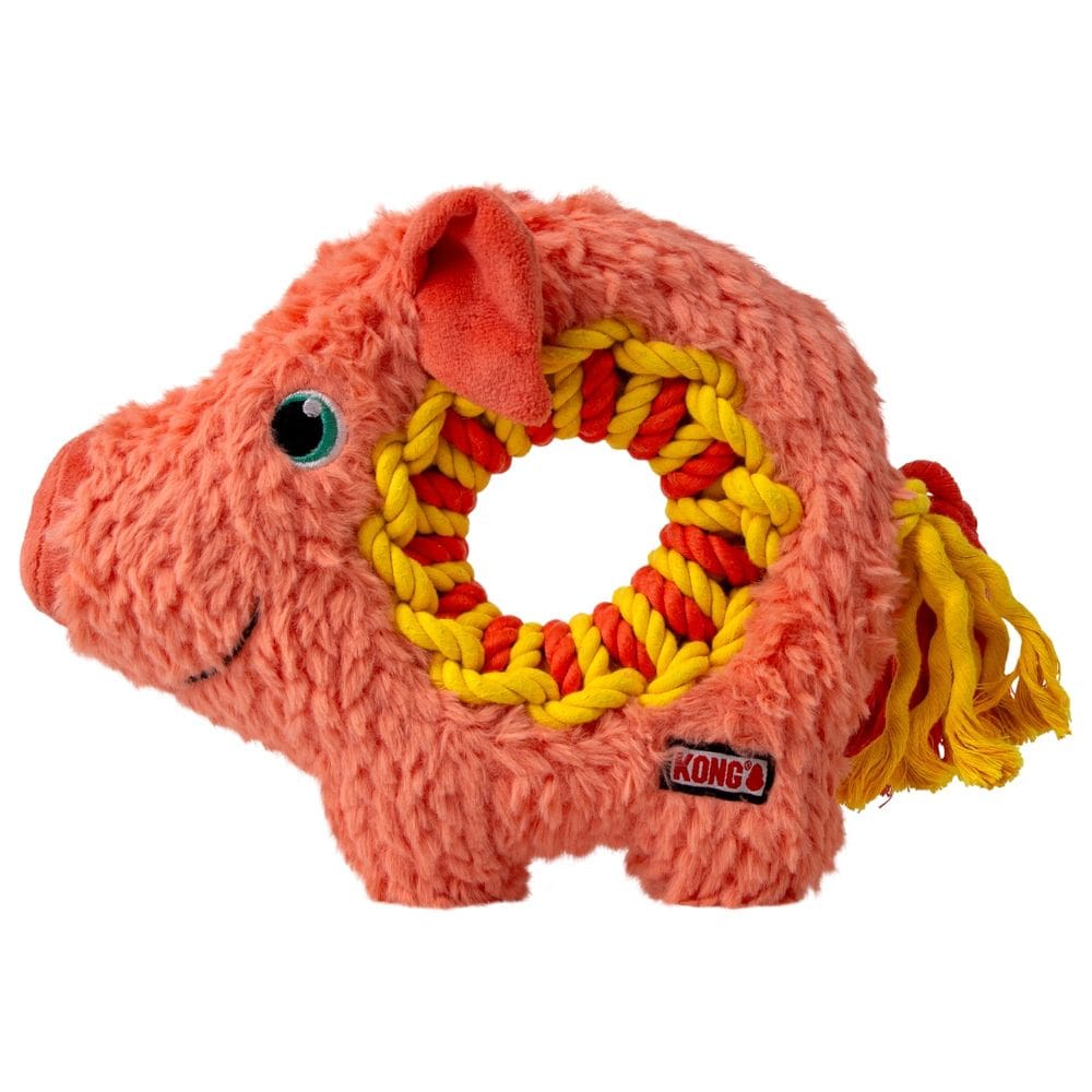 Pelúcia Kong Ringaroos Porco Brinquedo de Corda Para Cães Médio