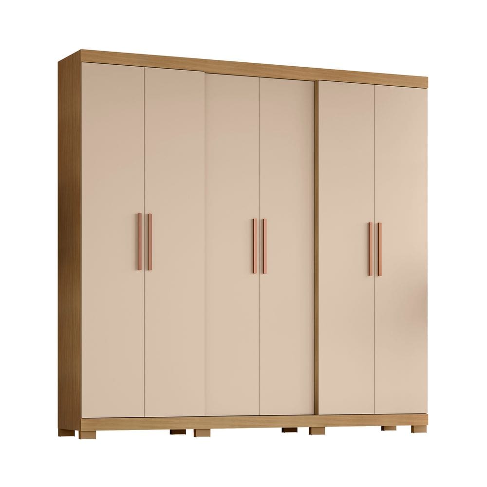 Guarda Roupa Casal 6 Portas 4 Gavetas San Diego Carvalho Off White Incorplac