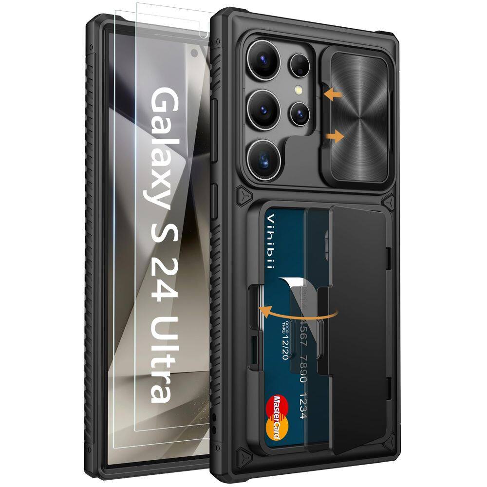 Capa de telefone Vihibii para Samsung Galaxy S24 Ultra com suporte para cartão