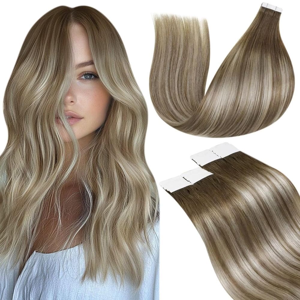 Fita adesiva em extensões de cabelo LaAvoo Human Hair Balayage 50g 56cm