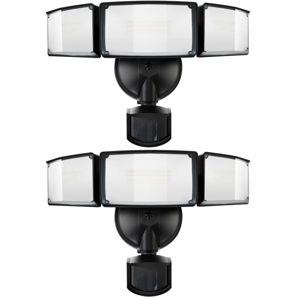 Luzes de segurança LED UME, pacote com 2, 5500LM, sensor de movimento 49W