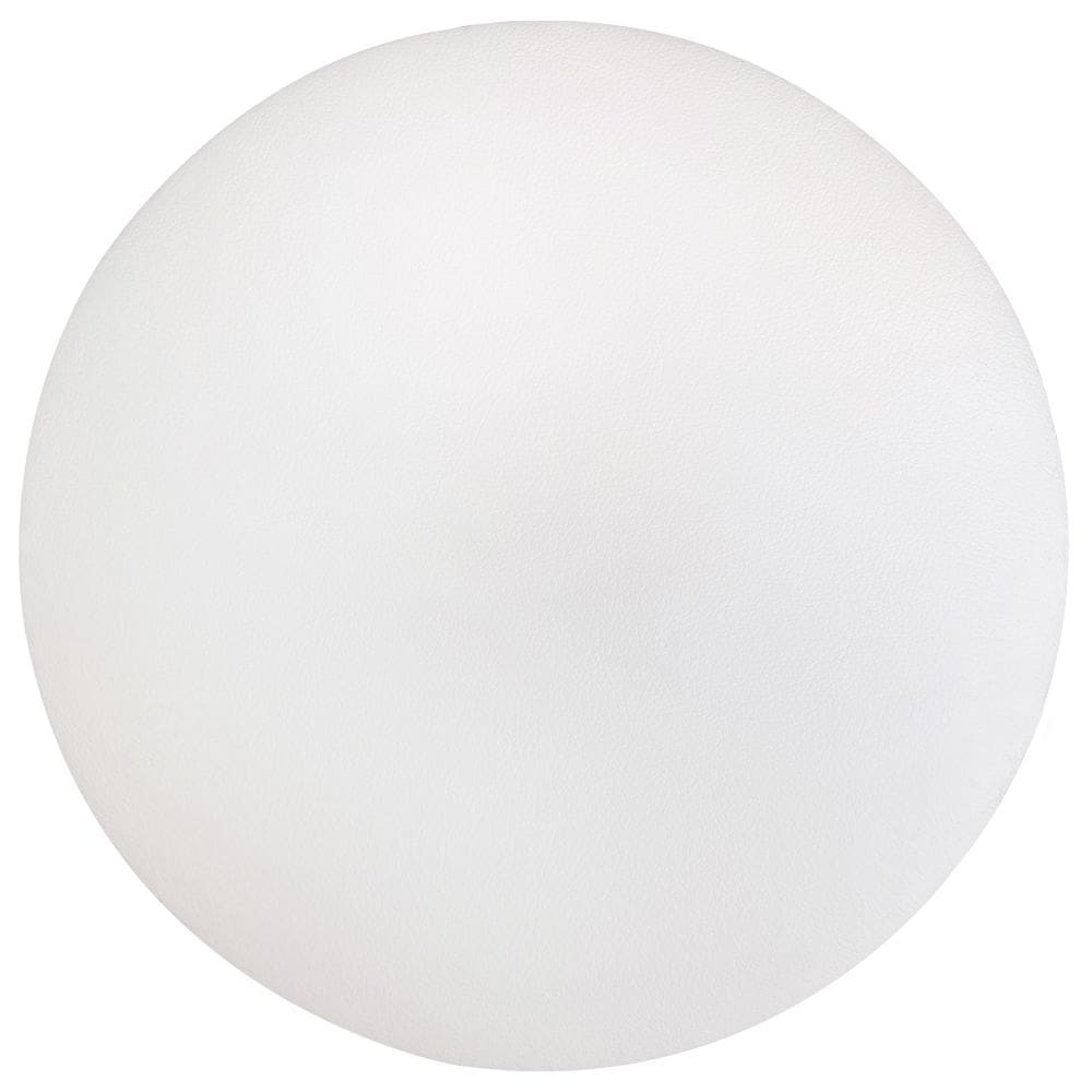 Assento Redondo Banqueta Cadeira Estofados Poltronas H02 Corino Branco 25 cm - Lyam Decor