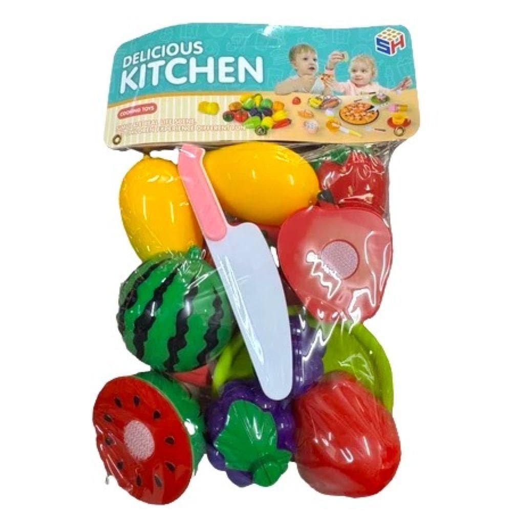 Conjunto Comidinha de Plástico Frutas 8 Peças - Quanhe