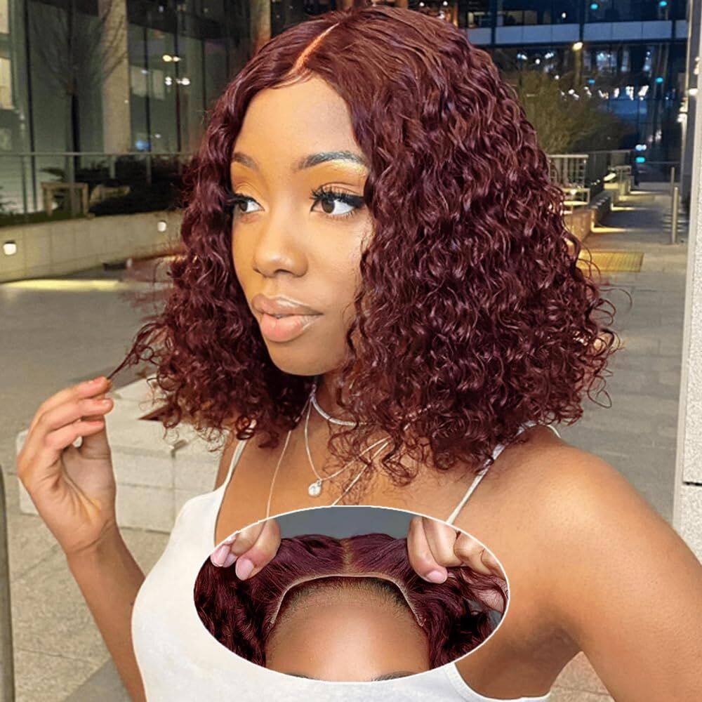 Peruca Pinketer 99J Burgundy Wear and Go Deep Wave Bob 40cm