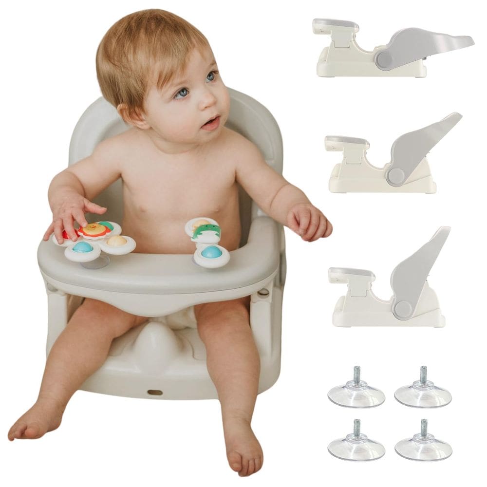 Assento de banho para bebês Cuddobaby 3 em 1 com proteção de 360° cinza