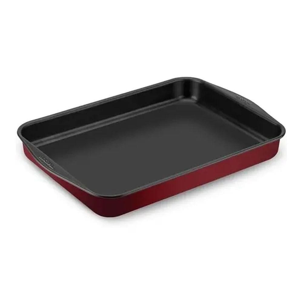 Assadeira Retangular F3 Dura+ 33cm Revestida Verm - Rochedo