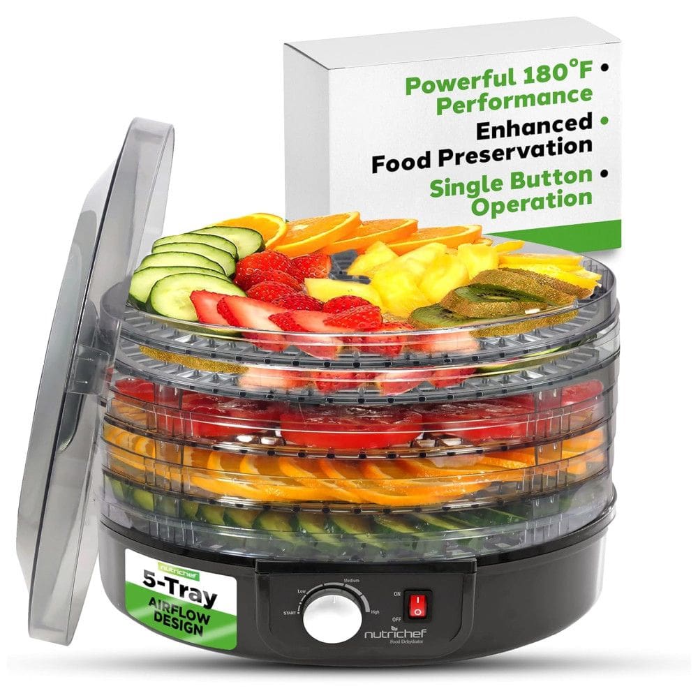 Desidratador de Alimentos 5Trays, NUTRICHEF PKFD14BK.0, Preto