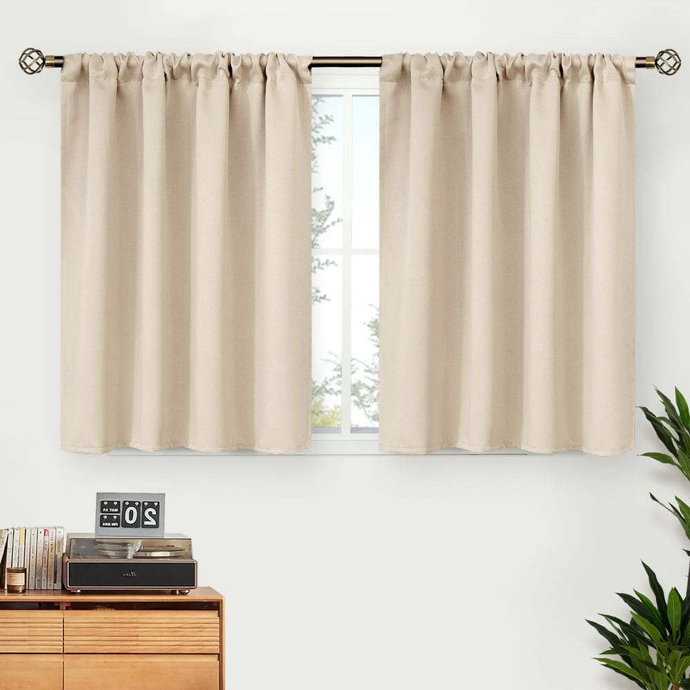 Cortinas BGment Champagne 76x76cm Blackout 2 painéis