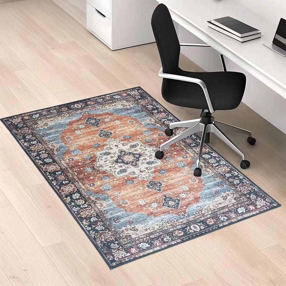 Tapete de cadeira LYEMAT para piso de madeira 114x135cm antiderrapante