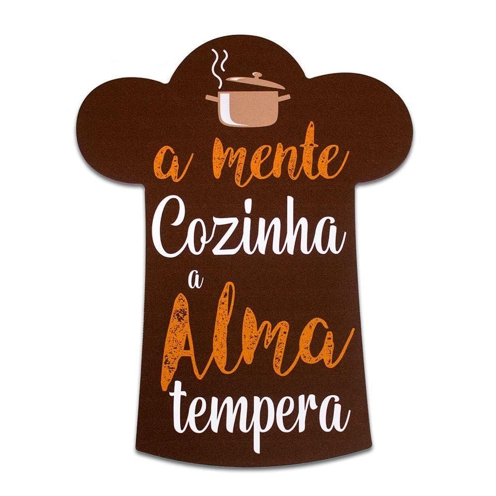 Placa Decorativa Frase Cozinha Recorte 30x23 Cm
