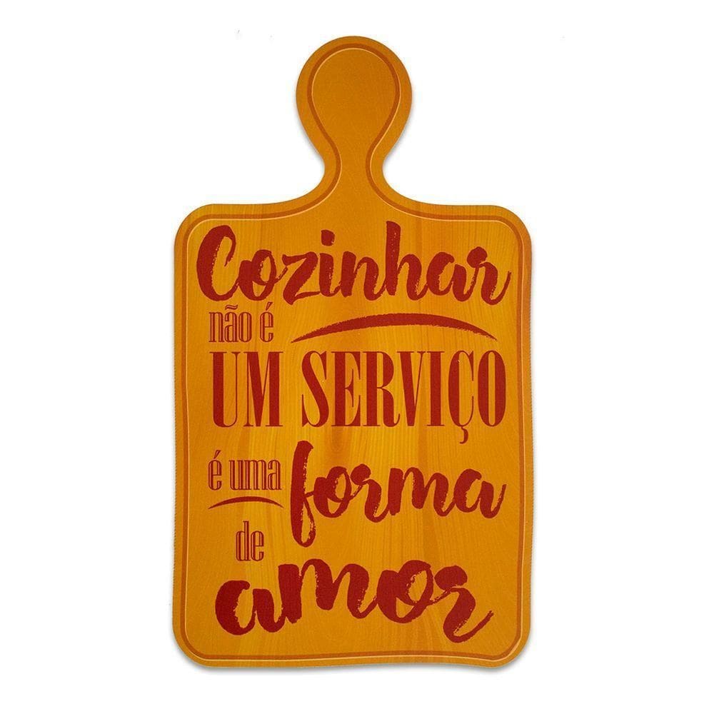 Placa Decorativa Frase Restaurante Cozinha Recorte 35x22 Cm