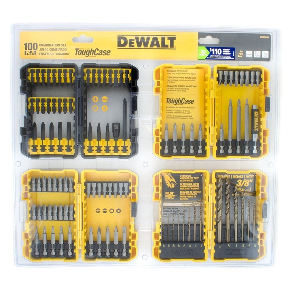 Conjunto combinado de chave de fenda de impacto e broca DEWALT 100pc