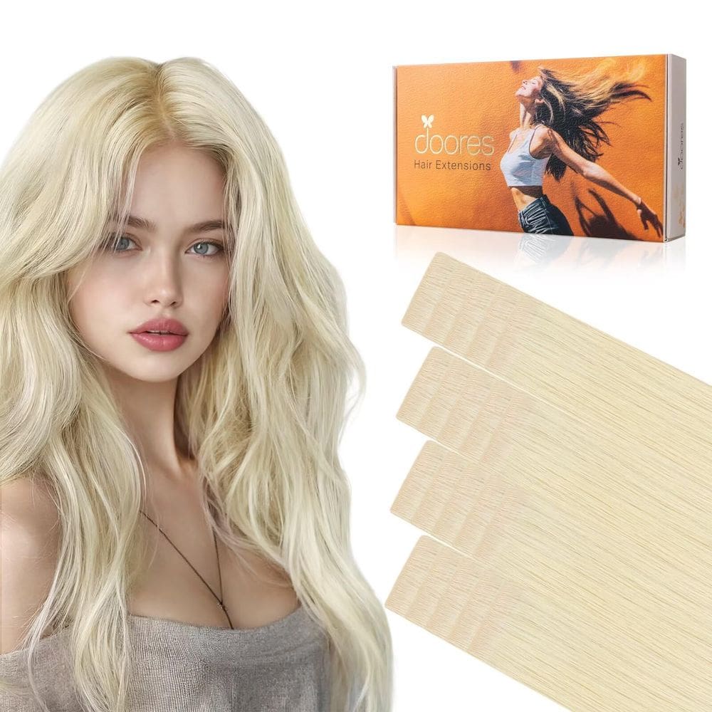 Extensões de cabelo DOORES Invisi Edge Seamless Platinum Blonde