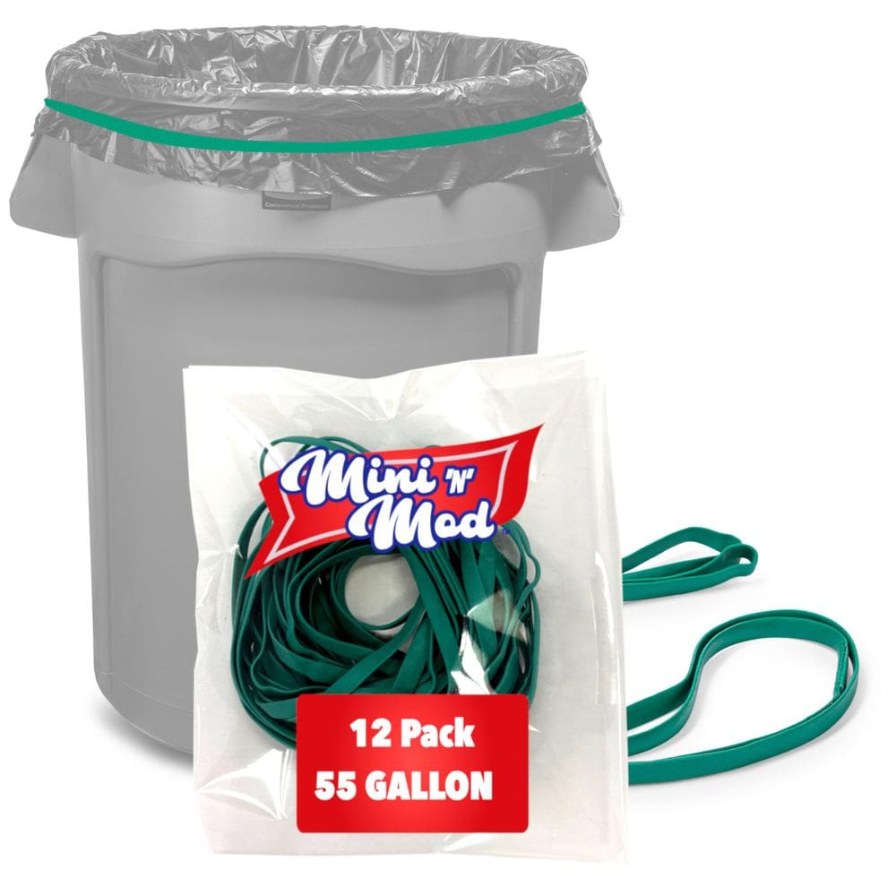 Elásticos Mini n Mod para latas de lixo de 208,2 L — pacote com 12