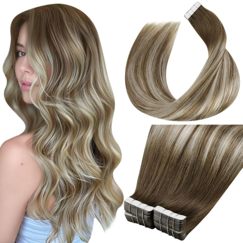 Fita adesiva em extensões de cabelo LaAvoo Balayage Blonde 100g 40 unidades