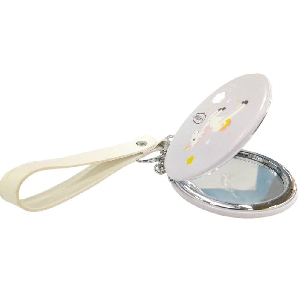 Espelho de Bolsa Redondo com Alça Unicórnio Lilás 8 - Quanhe