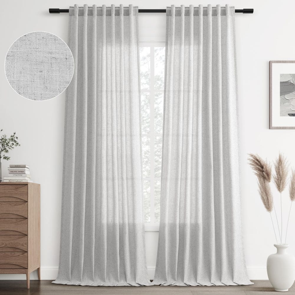 Cortinas Joywell Silver Back Tab Linen 108 cm 2 painéis