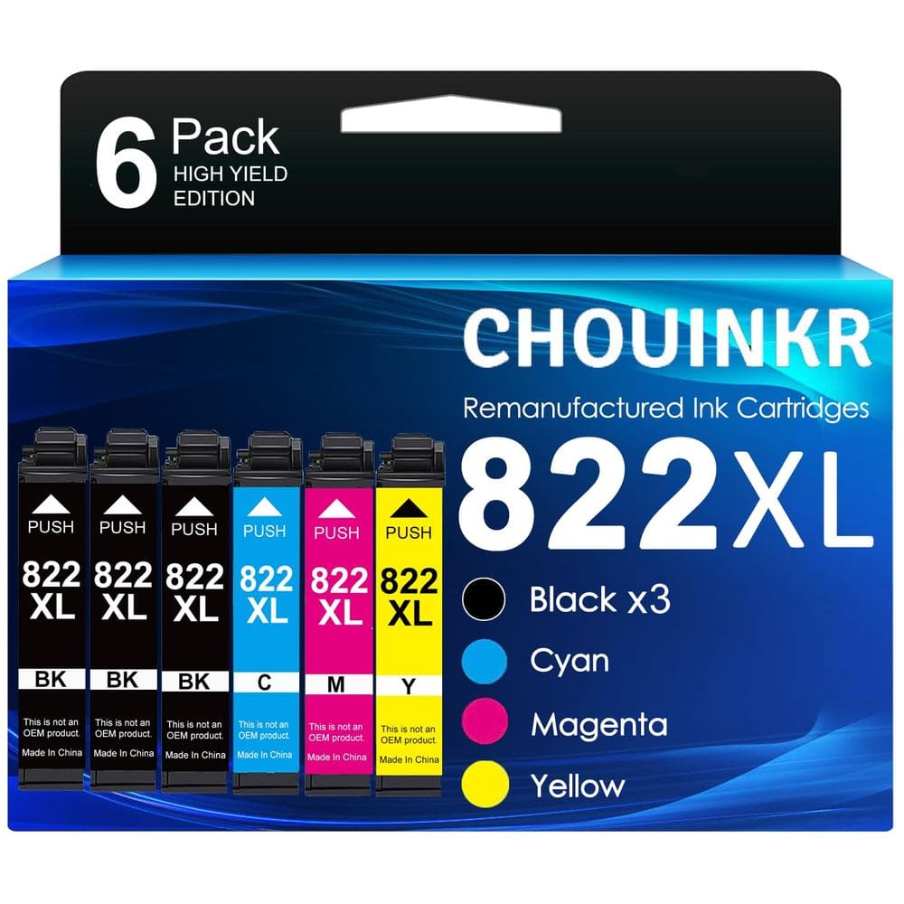 Cartuchos de tinta CHOUINKR 822XL remanufaturados para WF-3820