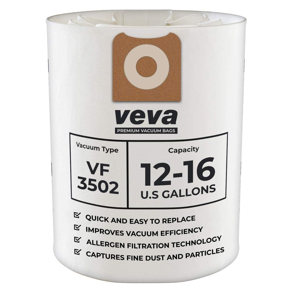 Sacos de vácuo VEVA SuperVac VF3502 para Ridgid 12-16 galões