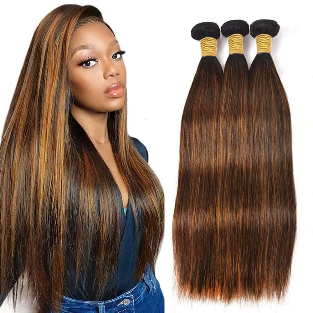 Pacotes de cabelo Condescension Chocolate Brown Highlight 25-35 cm