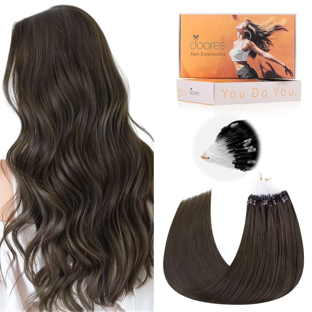 Extensões de cabelo DOORES Microlink Mocha Brown 14 em 50g