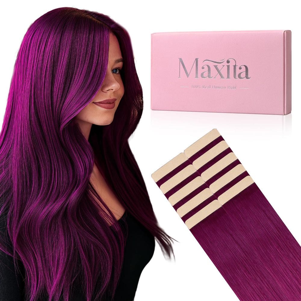 Fita adesiva em extensões de cabelo MAXITA Violet 30g 60cm 10 unidades